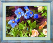 Схемы для вышивания бисером на авторской канве Голубые цветы