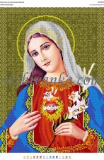 Схема для вышивки бисером на атласе Святе Серце Марії  Вишиванка А2-058 атлас
