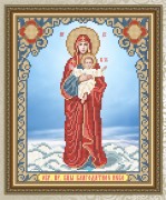 Схема для вышивки бисером на габардине Богородица Благодатное небо