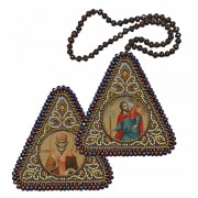 Набор для вышивания бисером двухсторонней иконы оберега Св. Христофор и Николай Чудотворец