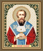 Схема вишивки бісером на габардині Св.Василій Великий