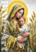 Схема вышивки бисером на габардине Бисер Арт Мадонна с младенцем (золото, серебро) 30х40-В752 Biser-Art 30х40-В752