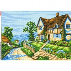 Схема вышивки бисером на габардине Будинок біля моря Biser-Art 30х40-577