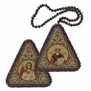 Набор для вышивания бисером двухсторонней иконы оберега Св. Равноап. Князь Владимир и Ангел Хранитель