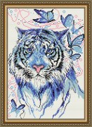 Набор для выкладки алмазной мозаикой Тигр синий
