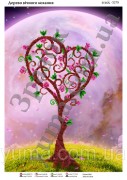Схема вышивки бисером на габардине Дерево вечной любви