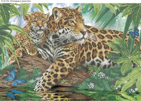 Схема для вышивки бисером на габардине Леопарды в джунглях Акорнс А2-К-556 - 197.00грн.