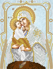 Схема для вышивки бисером на атласе Почаевская икона Божьей Матери А-строчка АС5-123