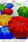 Схема вишивки бісером на габардині Яскраві парасольки