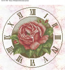 Схема для вышивки бисером на габардине Часы Романтическая Роза Acorns А3-К-148