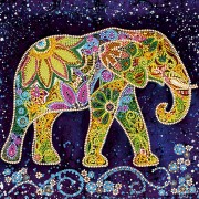 Схема вышивки бисером на холсте Индийский слон