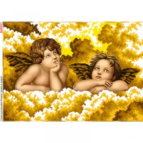 Схема вышивки бисером на габардине Ангелы в облаках в золоте Biser-Art 30х40-В501 - 108.00грн.