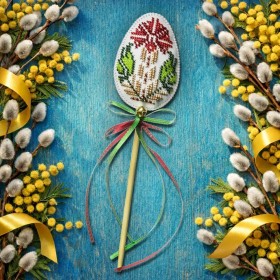 Набор для вышивки бисером на искусственной коже Wonderland Crafts Топпер пасхальное яйцо красное FLBB-189 Волшебная страна FLBB-189 - 275.00грн.