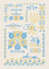 Схема вышивки бисером на габардине Моя Украина Tela Artis (Тэла Артис) ТК-096