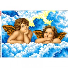 Схема вышивки бисером на габардине Ангелы в облаках Biser-Art 30х40-В500 - 108.00грн.