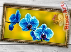 Схема вышивки бисером на габардине Панно Блакитна орхідея Biser-Art 3060003