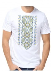 Мужская футболка для вышивка бисером Жовто-блакитний орнамент Юма ФМ-53