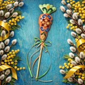 Набор для вышивки бисером на искусственной коже Wonderland Crafts Топпер морковка FLBB-187 Волшебная страна FLBB-187 - 250.00грн.