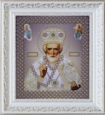 Набор для вышивки бисером Св. Николай Чудотворец (серебро) Картины бисером Р-269