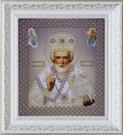 Набор для вышивки бисером Св. Николай Чудотворец (серебро)