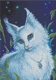 Схема вишивкі бісером на габардині Ельфійська кішка
