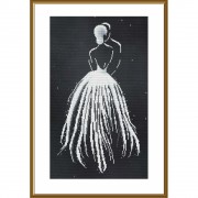 Набор для вышивки нитками на канве с фоновым изображением Дама в белом