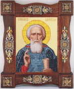 Схема вышивки бисером на ткани Св. Сергий Радонежский 