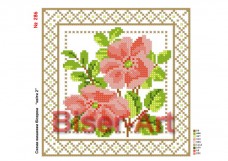Схема вышивки бисером на габардине Квіти Biser-Art 20х30-286