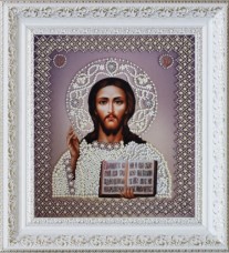 Набор для вышивки бисером Икона Христа Спасителя. Венчальная пара Картины бисером Р-209