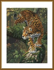 Набор для вышивки крестиком на канве с фоновым изображением Амазонский ягуар  Новая Слобода (Нова слобода) СР3383