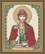 Схема вышивки бисером на габардине Св. Благоверный Князь Андрей Боголюбский