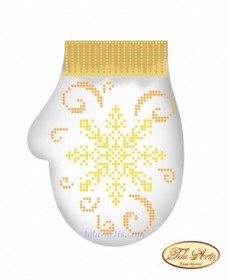 Схема для вышивки бисером на габардине Варежка Золотая Снежинка Tela Artis (Тэла Артис) в-021 - 75.00грн.