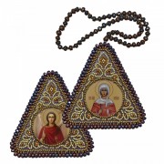 Набор для вышивания бисером двухсторонней иконы оберега Св. Мц. Наталья и Ангел Хранитель