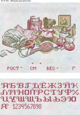 Схема для вышивки бисером на габардине Метрика для девочка (рус) Acorns А3-К-356