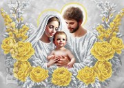 Схема вишивки бісером на габардині Бісер Арт Свята родина в сріблі та золоті 30х40-В734