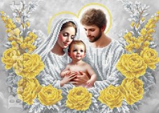 Схема вишивки бісером на габардині Бісер Арт Свята родина в сріблі та золоті 30х40-В734
