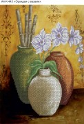 Схема для вышивки бисером на габардине Орхидеи с вазами