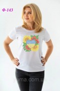 Женская футболка для вышивки бисером Маки и подсолнухи
