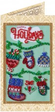 Набор - открытка для вышивки бисером Happy Holidays Абрис Арт АО-149