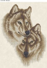 Схема для вишивання бісером на габардині Вовки