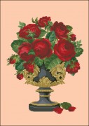 Схема вышивки бисером на габардине Красные розы