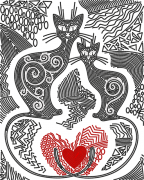 Схема вышивки бисером на атласе Узоры любви