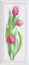 Набор для вышивки нитками Розовые тюльпаны OLANTA VN-050