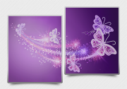 Схема для вышивки бисером на атласе Ажурные бабочки (фиолетовый) диптих