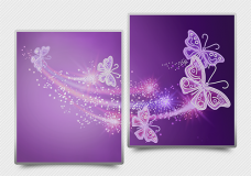 Схема для вышивки бисером на атласе Ажурные бабочки (фиолетовый) диптих А-строчка АРЗ-010