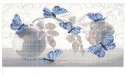 Схема вышивки бисером на габардине Метелики на розі