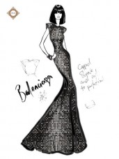 Схема для вышивки бисером на атласе Дом Моды Balenciaga Миледи СЛ-3281