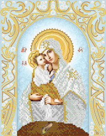 Схема для вышивки бисером на атласе Почаевская икона Божьей Матери А-строчка АС4-126 - 61.00грн.