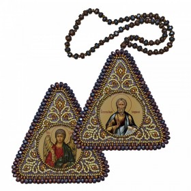 Набор для вышивания бисером двухсторонней иконы оберега Св. Прп. Алексий Человек Божий и Ангел Хранитель