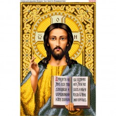Схема вышивки бисером на габардине Иисус Христос Вседержитель Biser-Art 40х60-3038